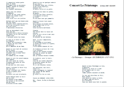 programme Le Printemps